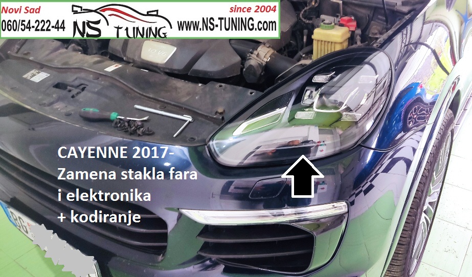 porsche cayenne 2015 2016 2017 zamena stakla fara led far elektronika reparacija novi sad ns tuning